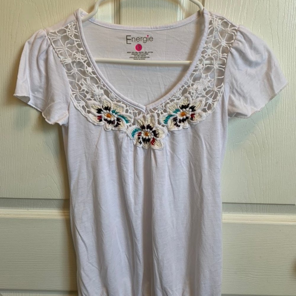 Energie White Casual Shirt Size Small